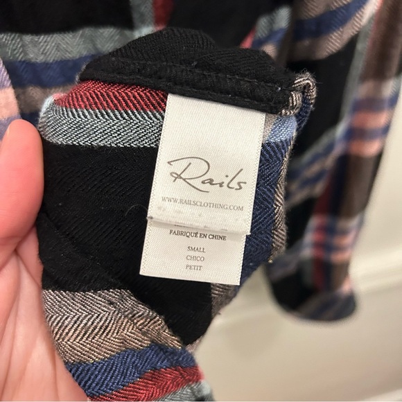 Rails Hunter Button Down Shirt Small black melon aqua - Picture 11 of 16